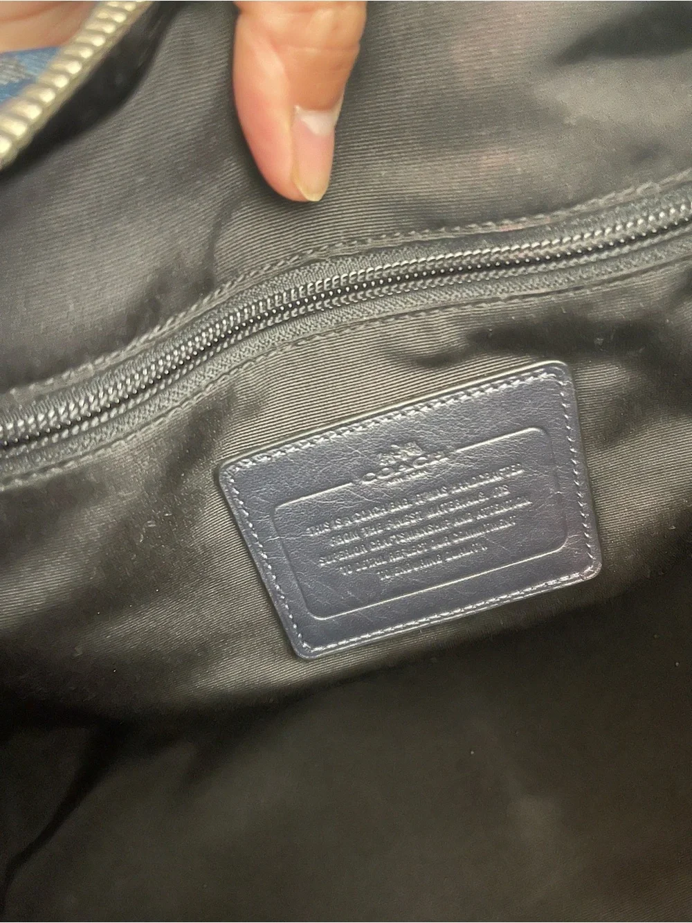 Coach Voyager Blue Plaid Men’s Duffel Bag coated canvas with leather trims